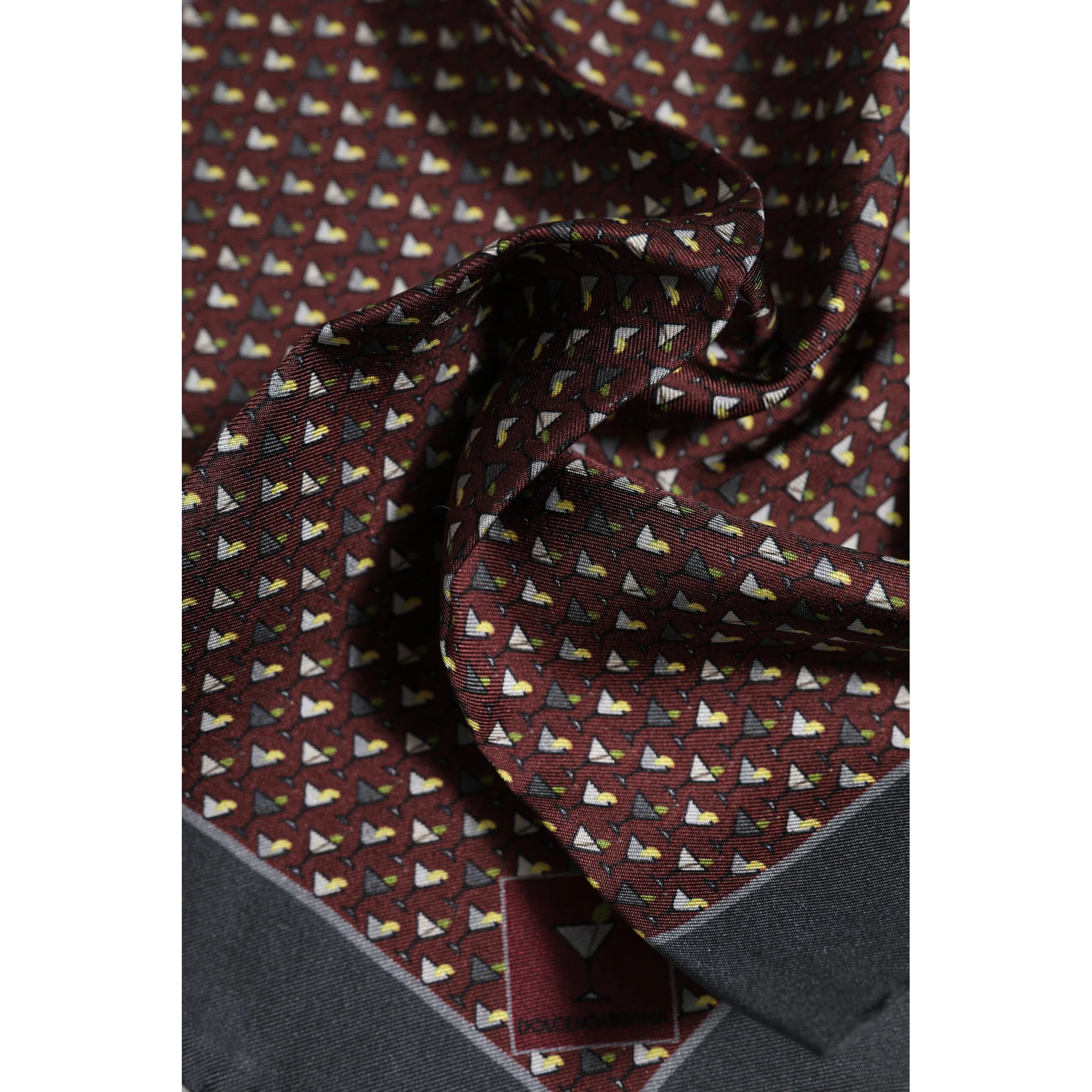 Maroon Cocktail Silk Square Foulard Scarf
