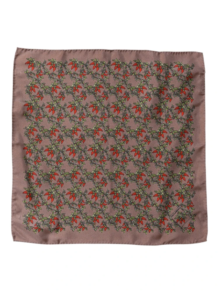 Brown Chilis Silk Square Men Foulard Scarf alternative