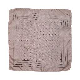 Beige Dotted Silk Square Men Foulard Scarf