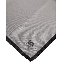 Gray DG Crown Silk Square Men Foulard Scarf