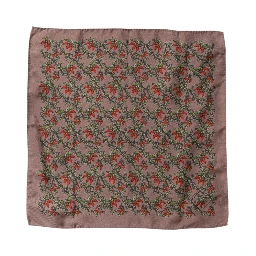 Brown Chili Print Silk Square Foulard Scarf