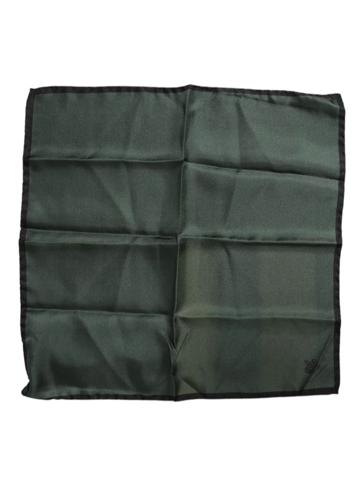 Green DG Crown Silk Square Men Foulard Scarf