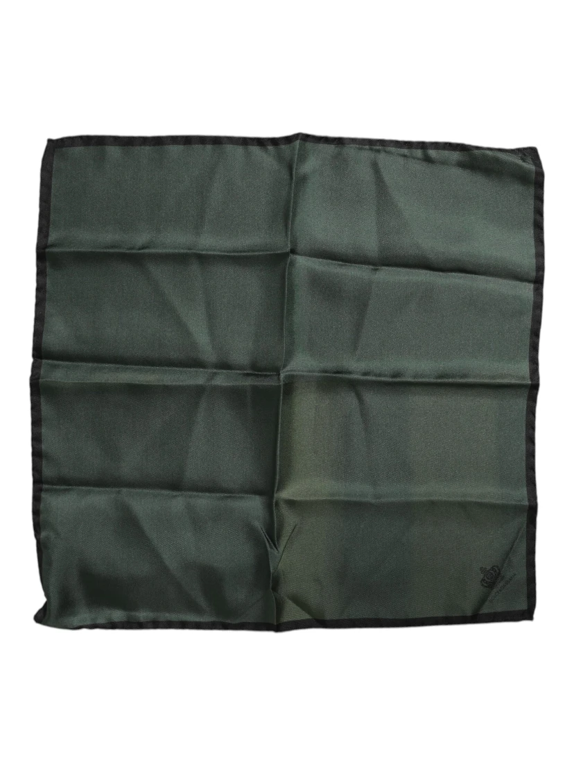 Green DG Crown Silk Square Men Foulard Scarf