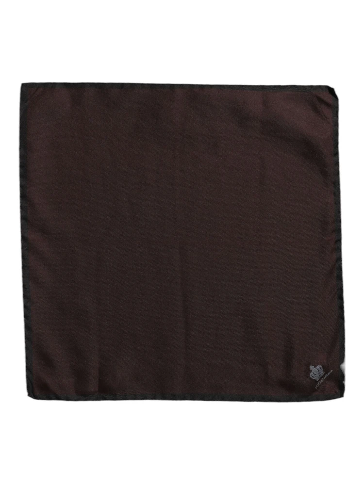 Brown DG Crown Silk Square Men Foulard Scarf