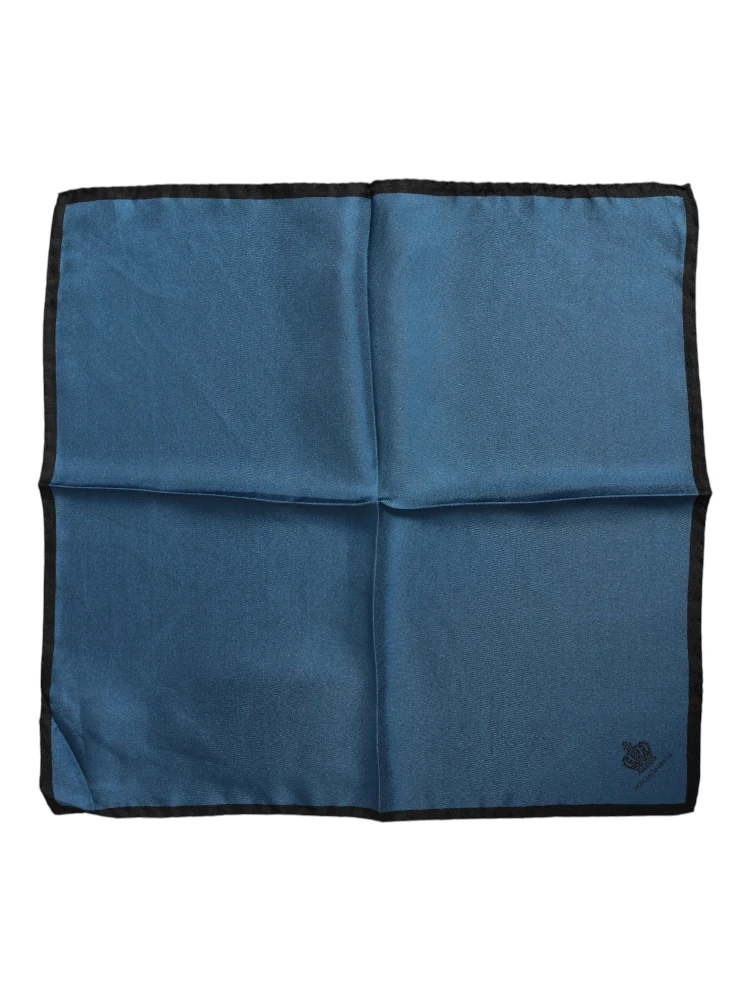 Blue DG Crown Silk Square Men Foulard Scarf