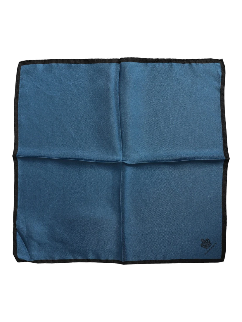 Blue DG Crown Silk Square Men Foulard Scarf