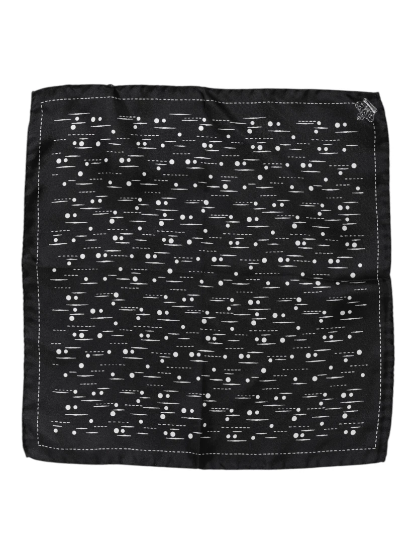 Black White Printed Square Men Foulard Scarf