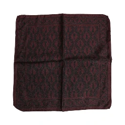 Maroon Black Printed Square Men Foulard Scarf