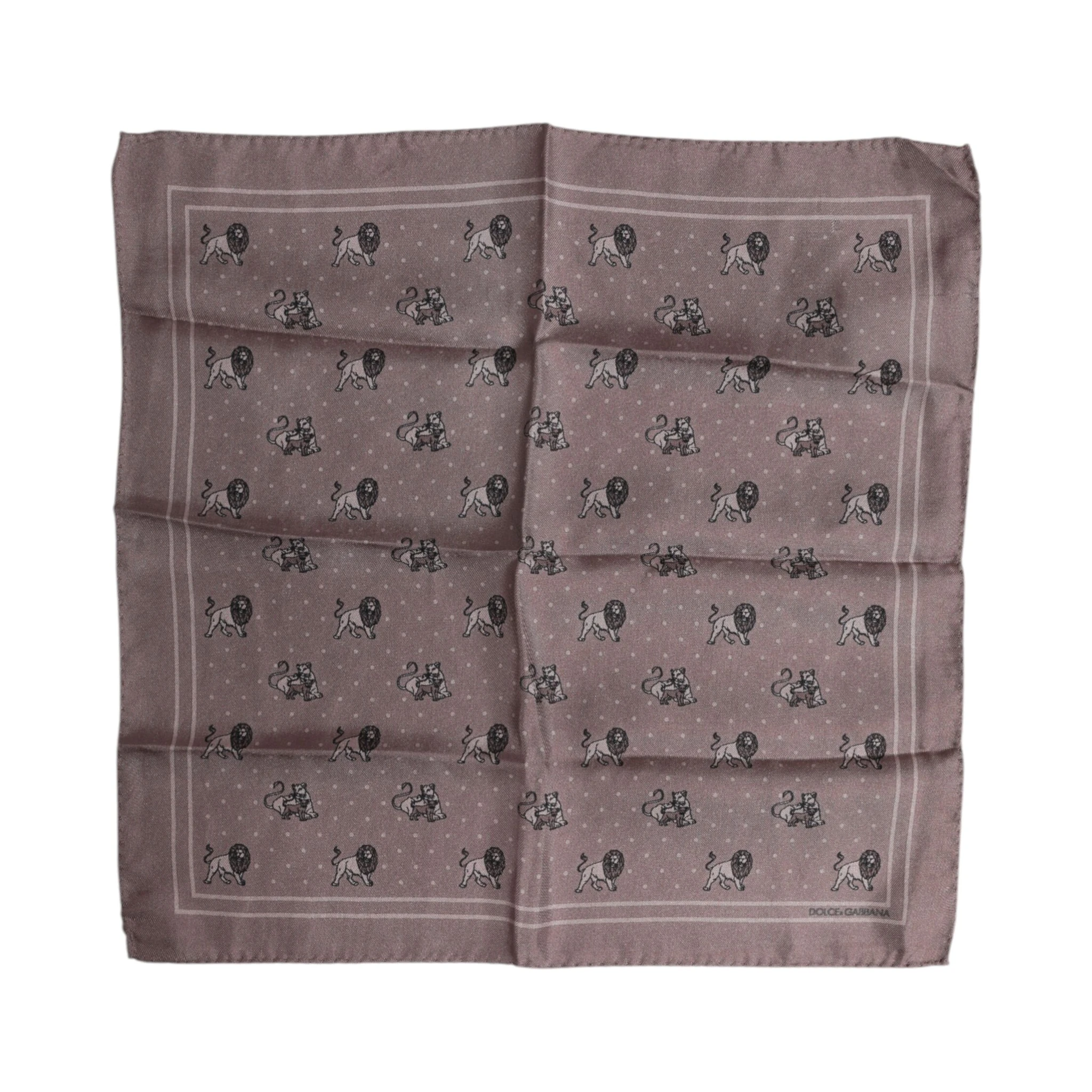 Brown Animal Print Square Foulard Scarf