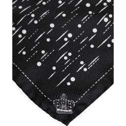 Black White Printed Square Men Foulard Scarf