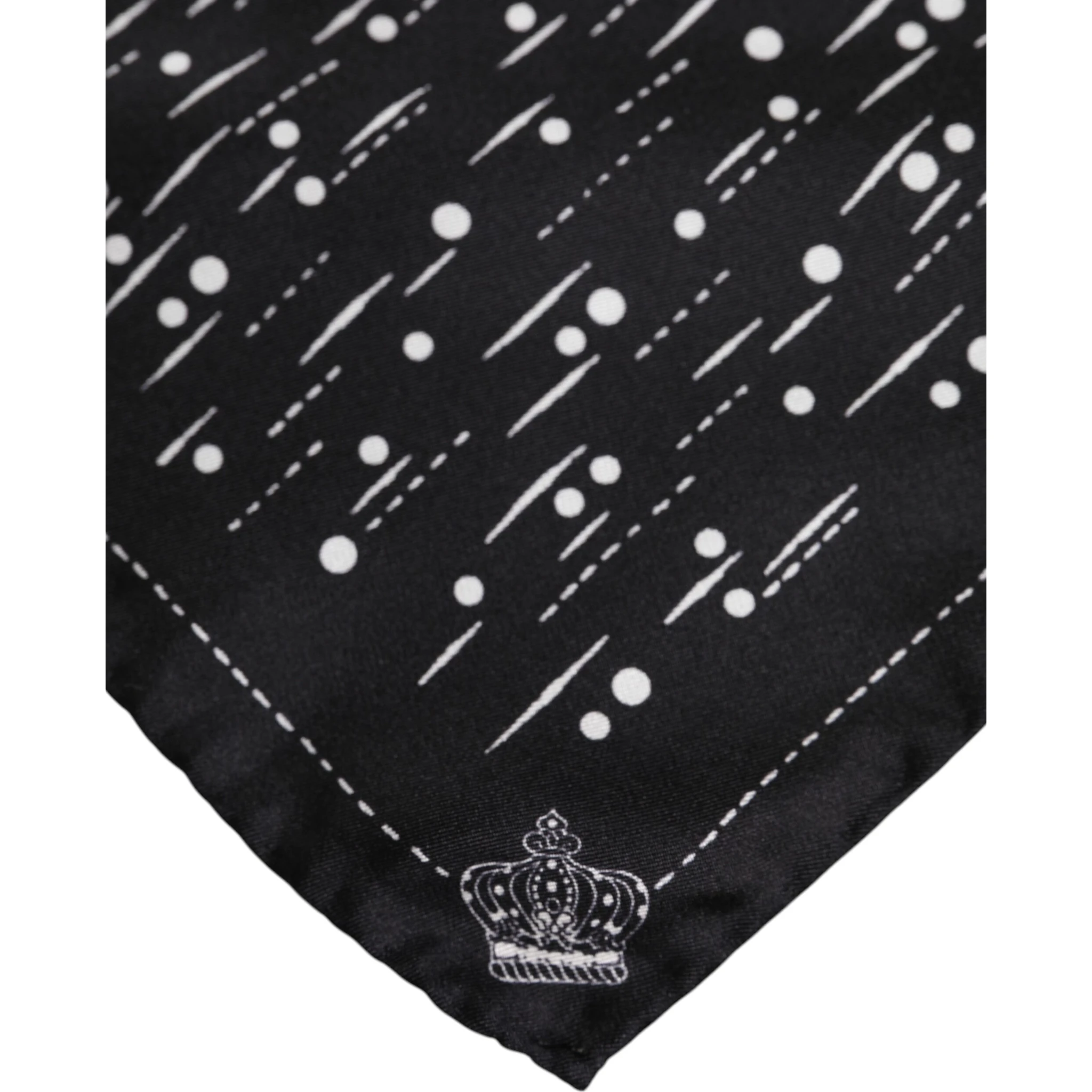 Black White Printed Square Men Foulard Scarf