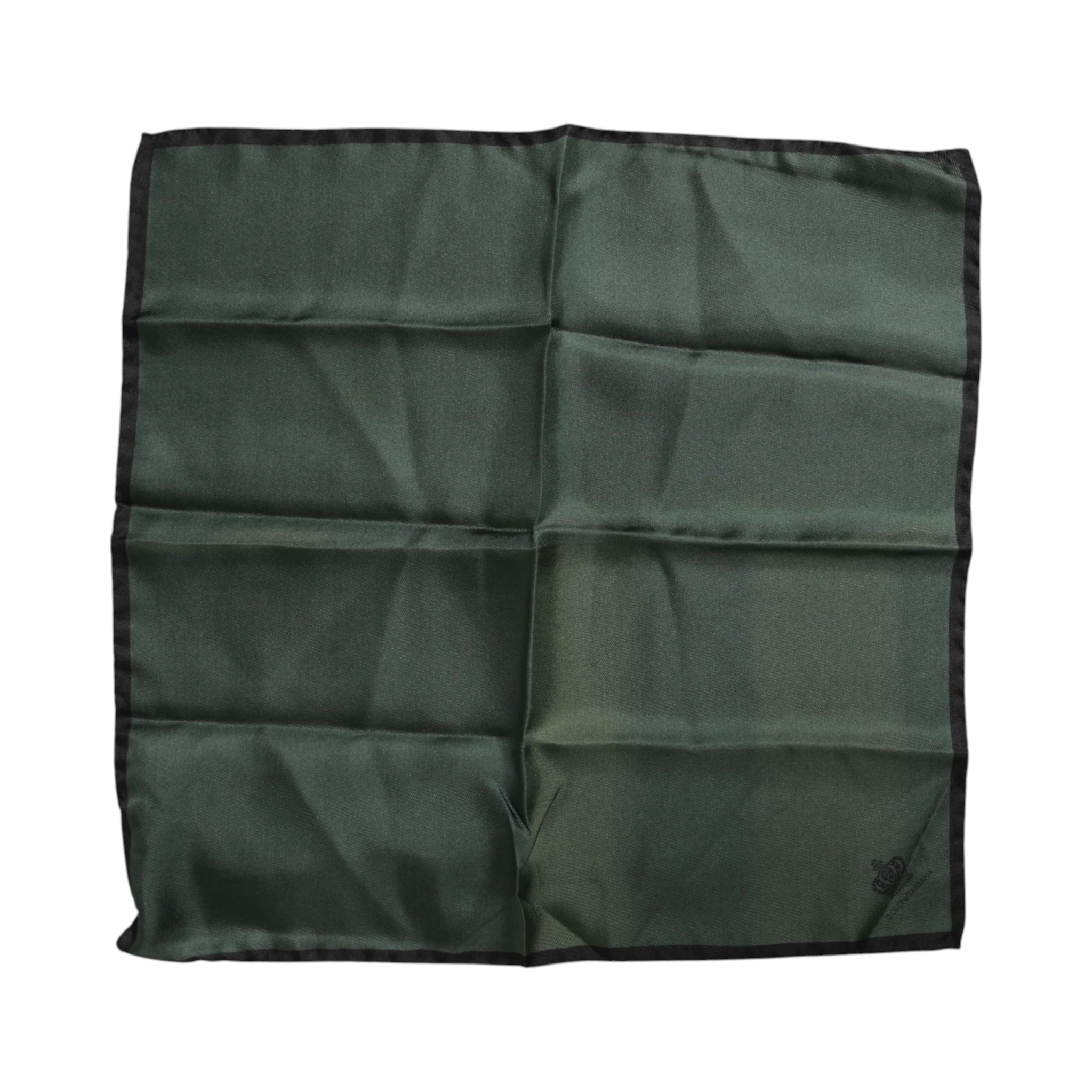 Green DG Crown Silk Square Men Foulard Scarf