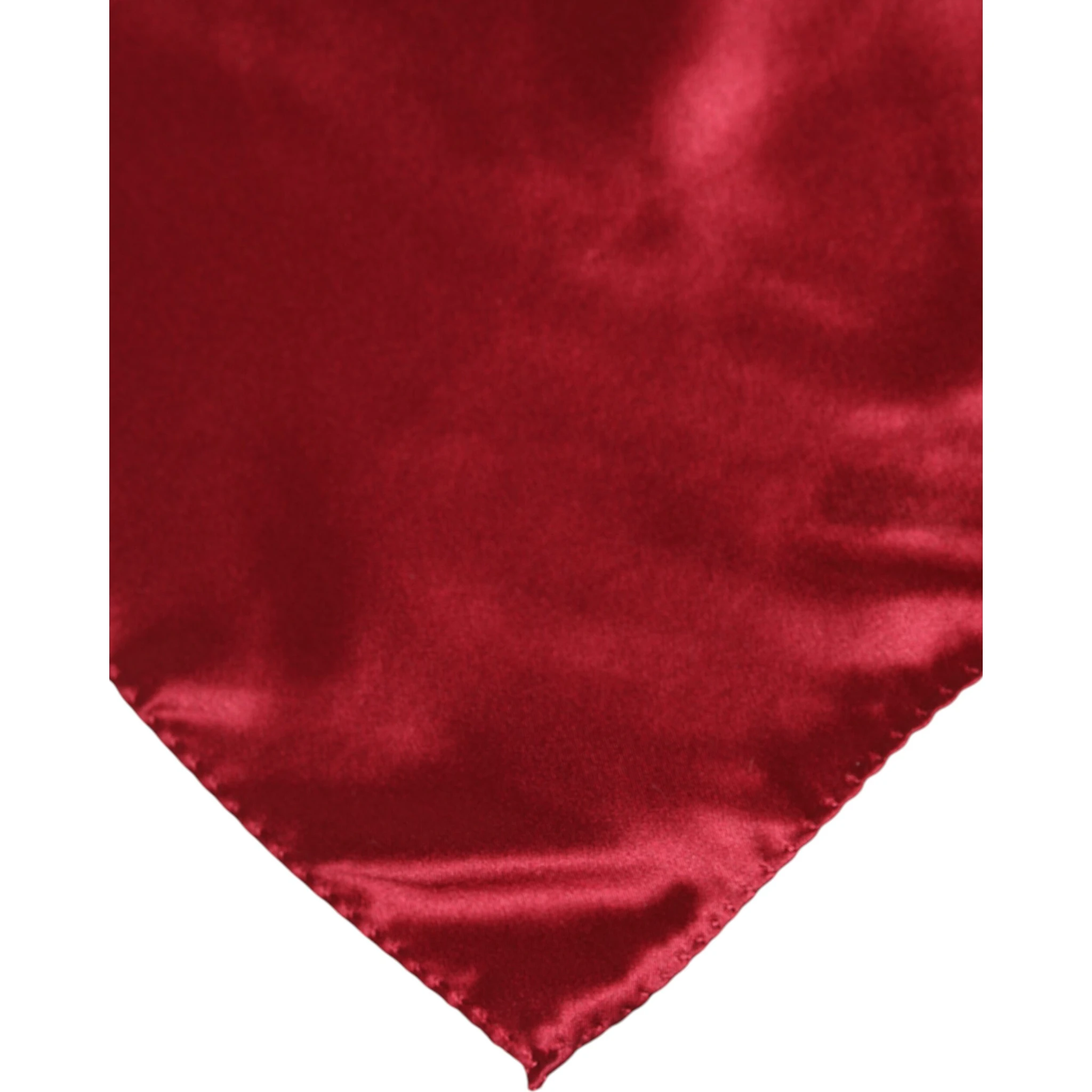 Red Solid Satin Silk Square Handkerchief Scarf