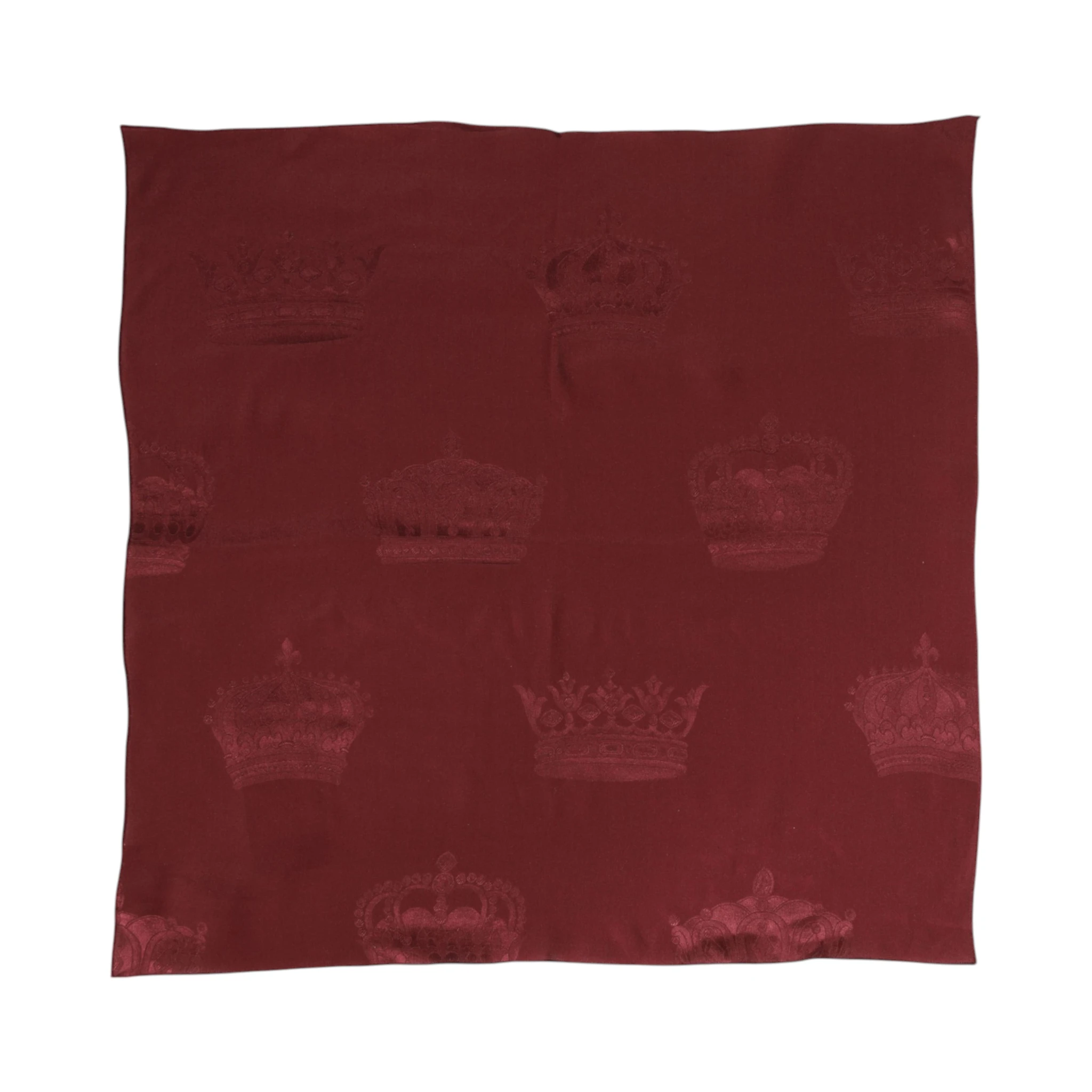 Maroon Silk Crown Square Men Foulard Scarf