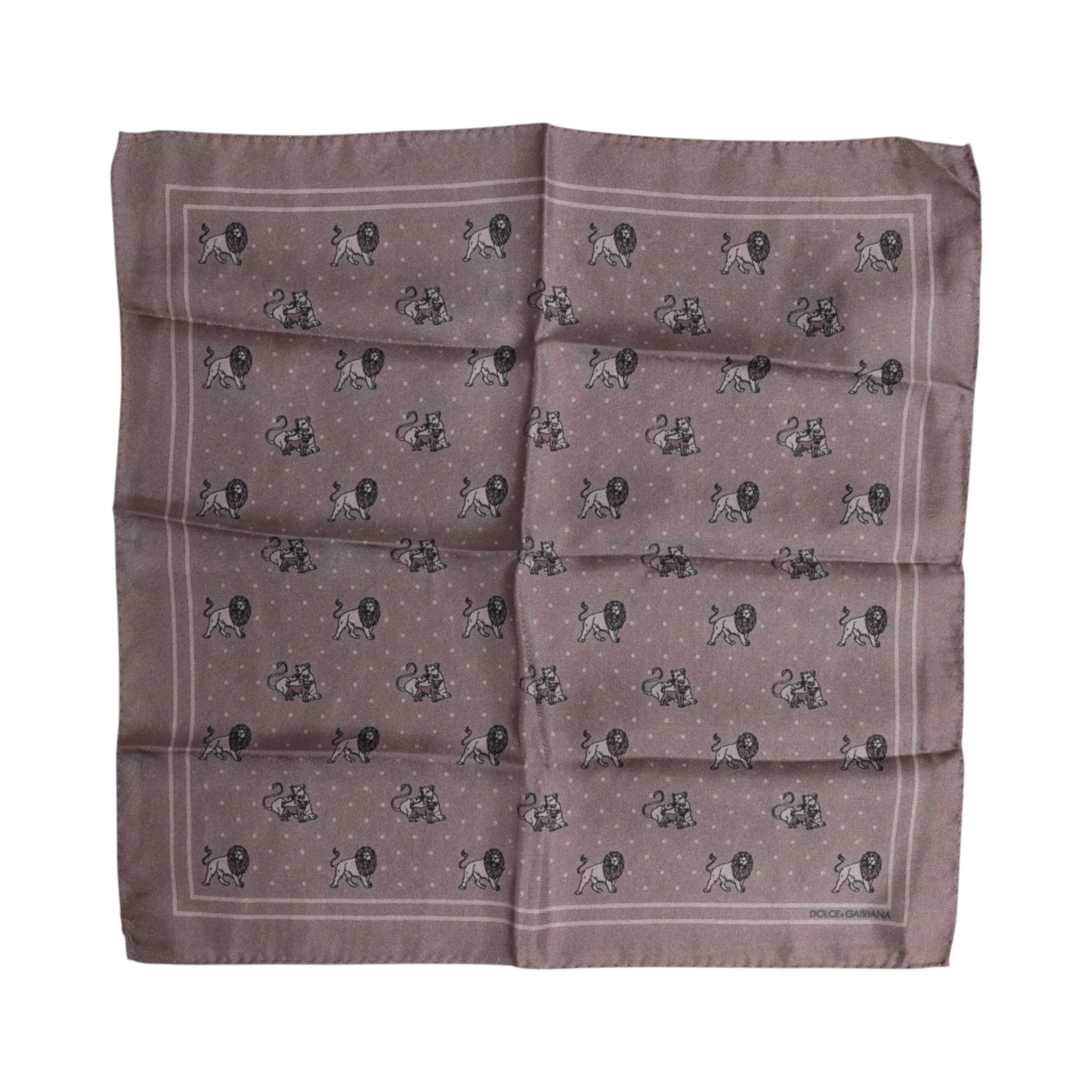 Brown Animal Print Square Foulard Scarf