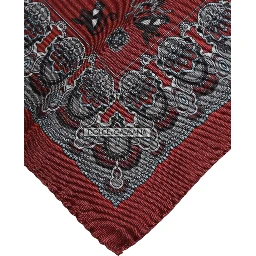 Maroon Monkey Print Silk Square Foulard Scarf