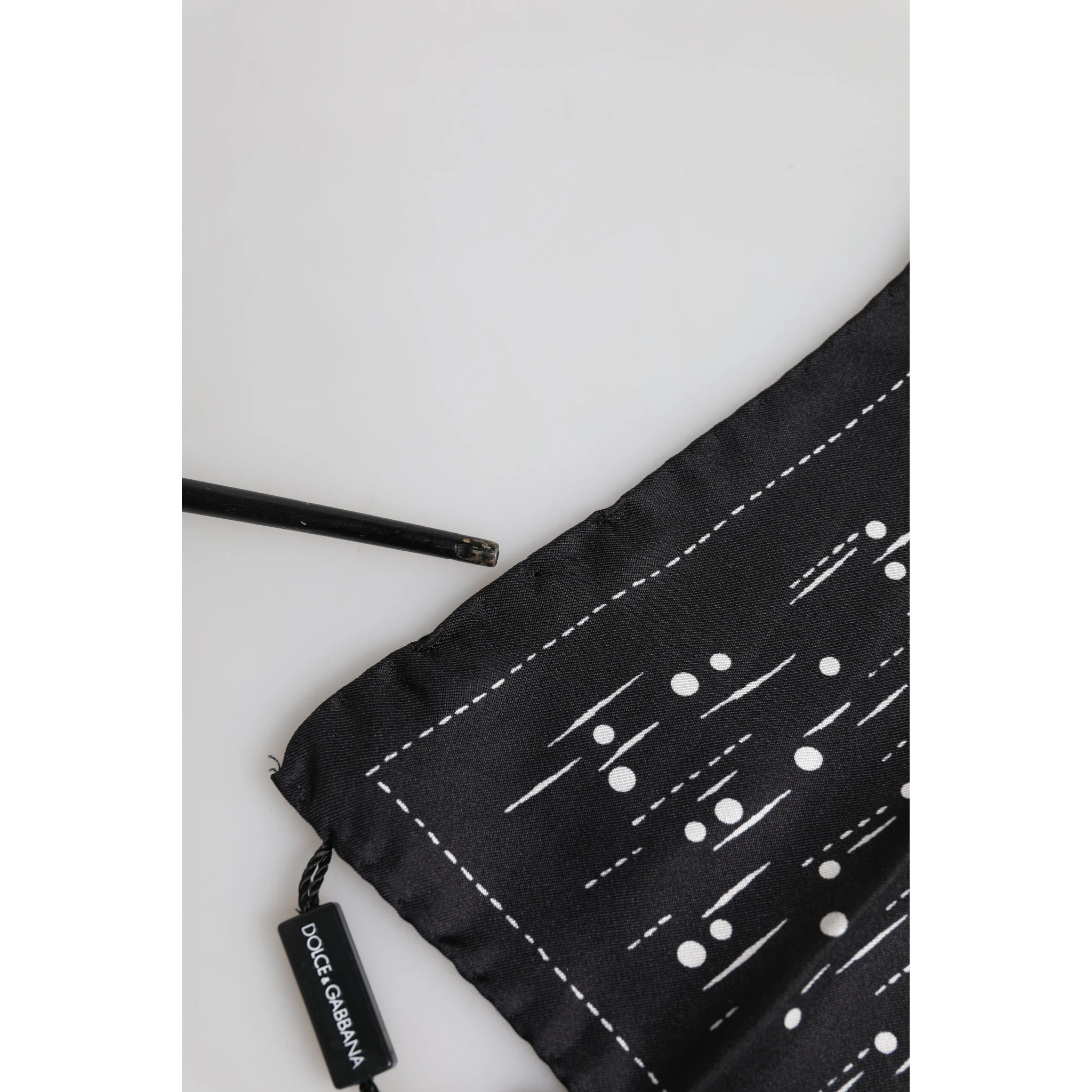 Black White Printed Square Men Foulard Scarf