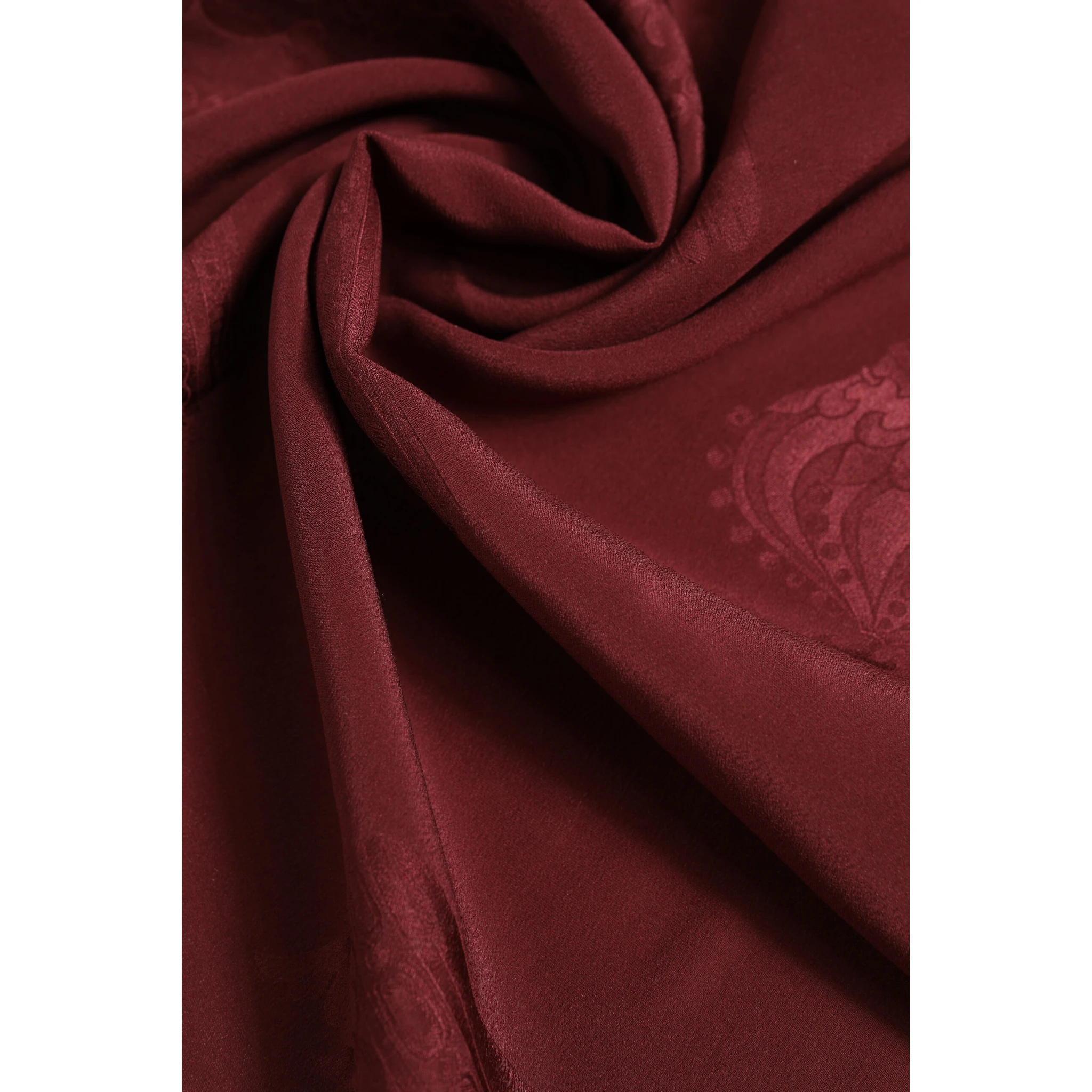Maroon Silk Crown Square Men Foulard Scarf