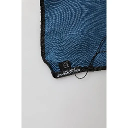 Blue DG Crown Silk Square Men Foulard Scarf