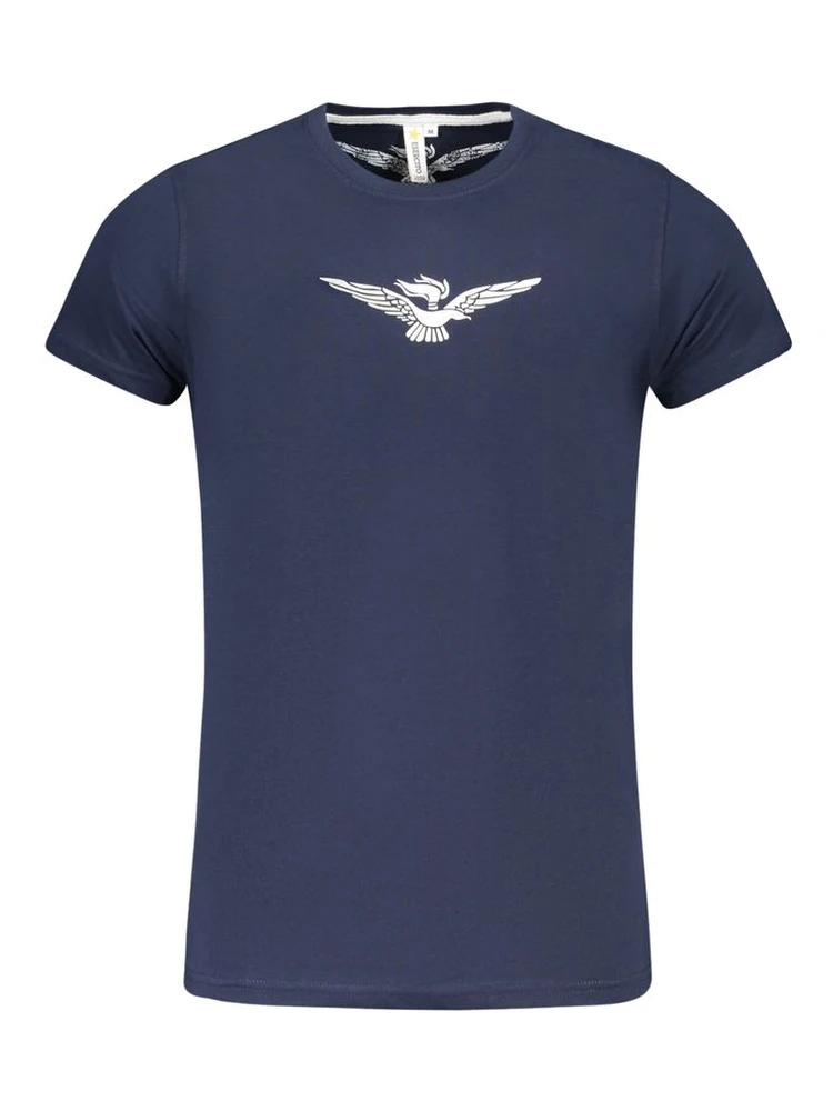 Blue Cotton Men T-Shirt