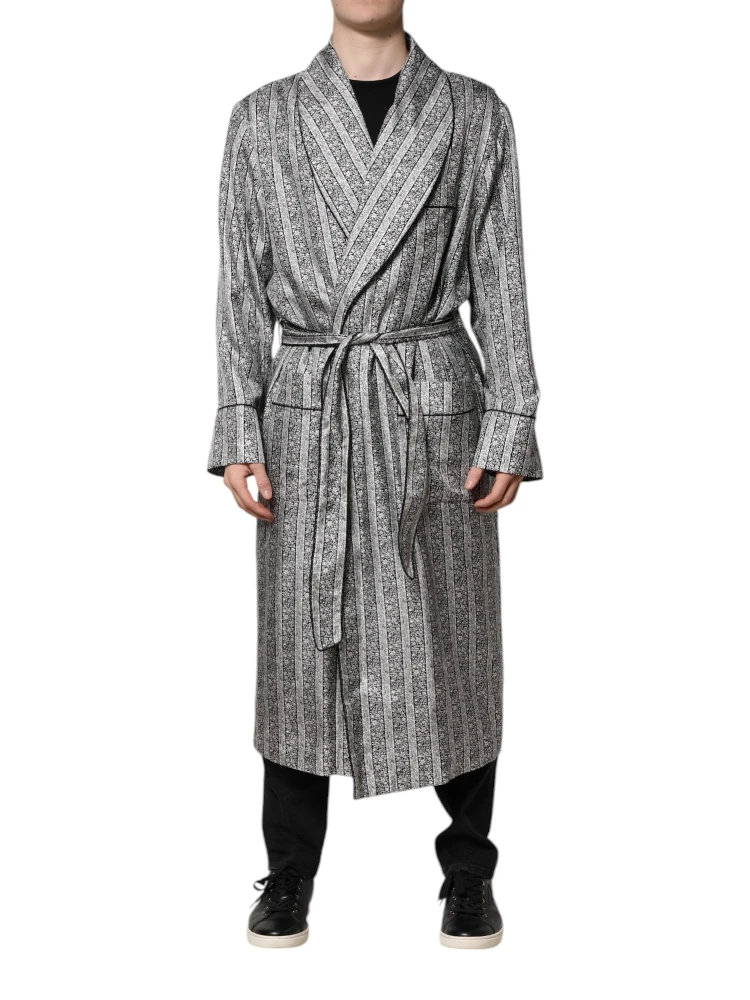 Multicolor Floral Robe Coat Wrap Jacket