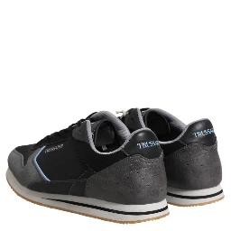 Black Gray Lace Up Low Top Casual Sneakers Shoes
