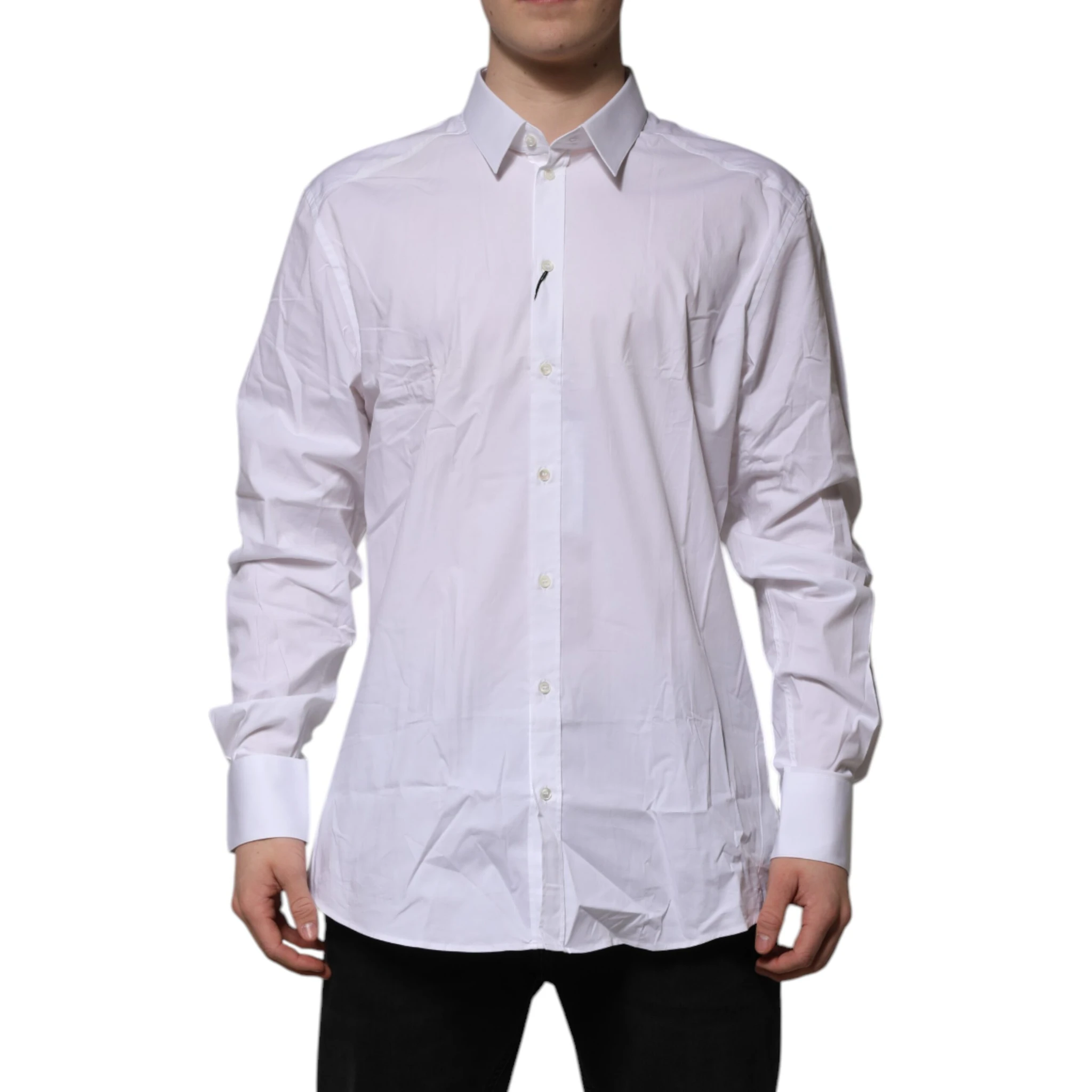 White Cotton GOLD Long Sleeves Formal Shirt