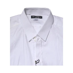 White Cotton GOLD Long Sleeves Formal Shirt