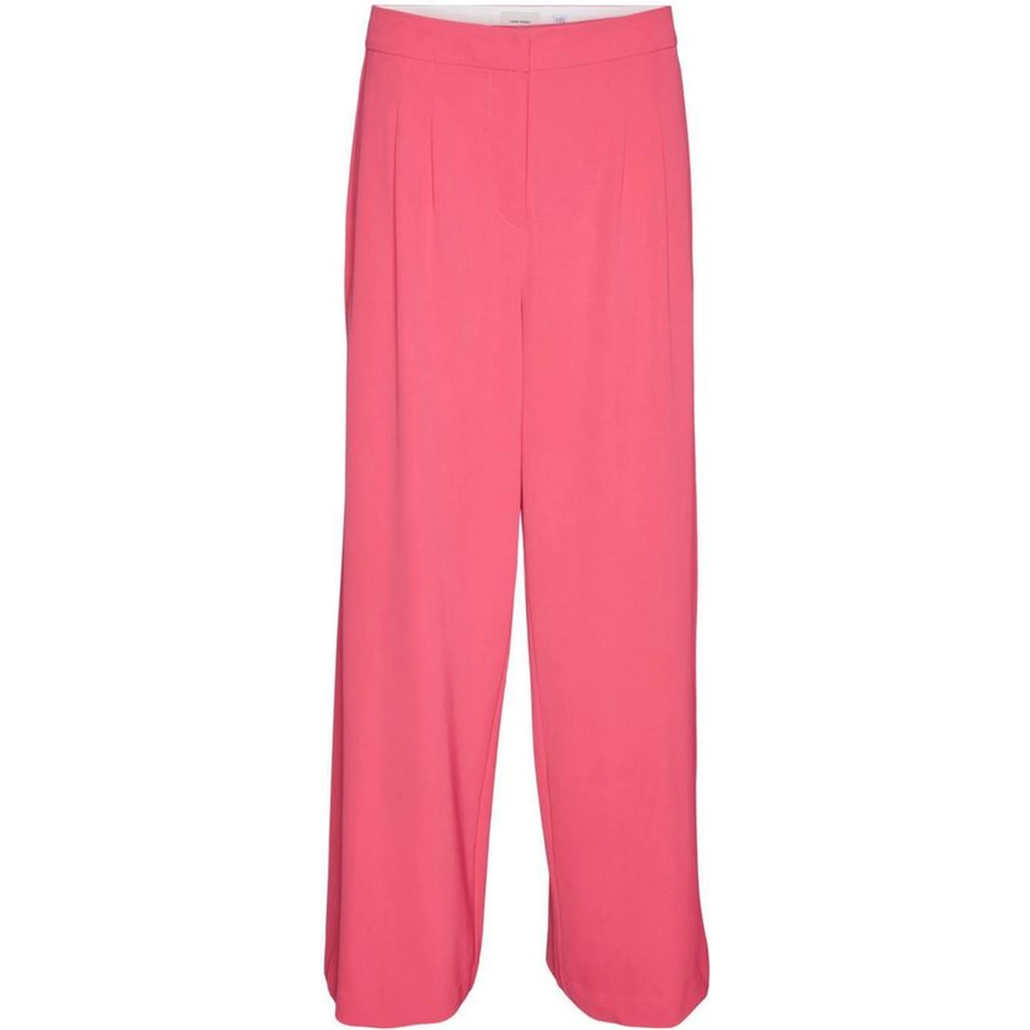 Pink Polyester Casual Pants