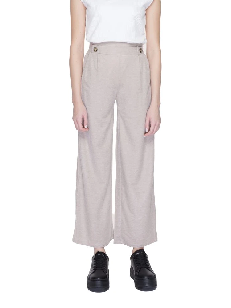 Gray Viscose Casual Pants