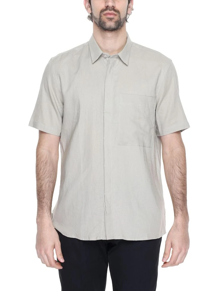 Beige Linen Shortsleeve Shirt