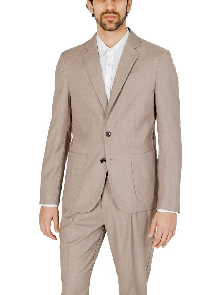 Beige Polyester Blazer