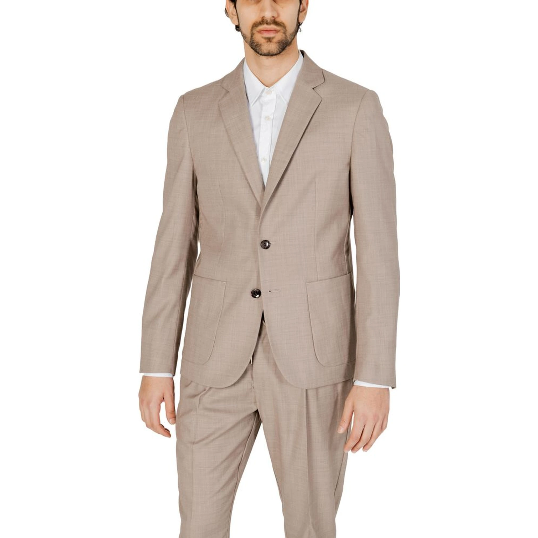Beige Polyester Blazer