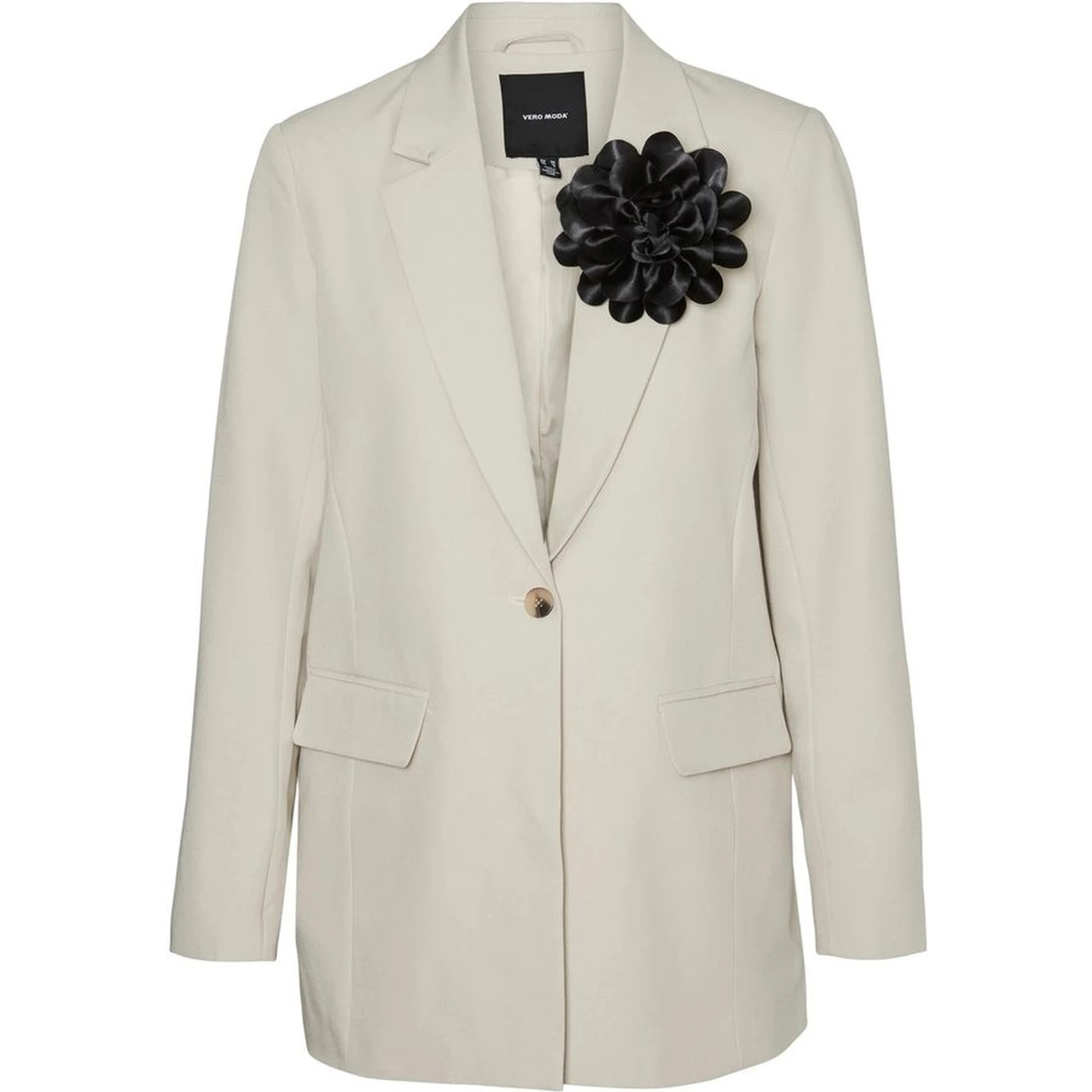 Beige Polyester Blazer