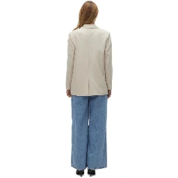 Beige Polyester Blazer