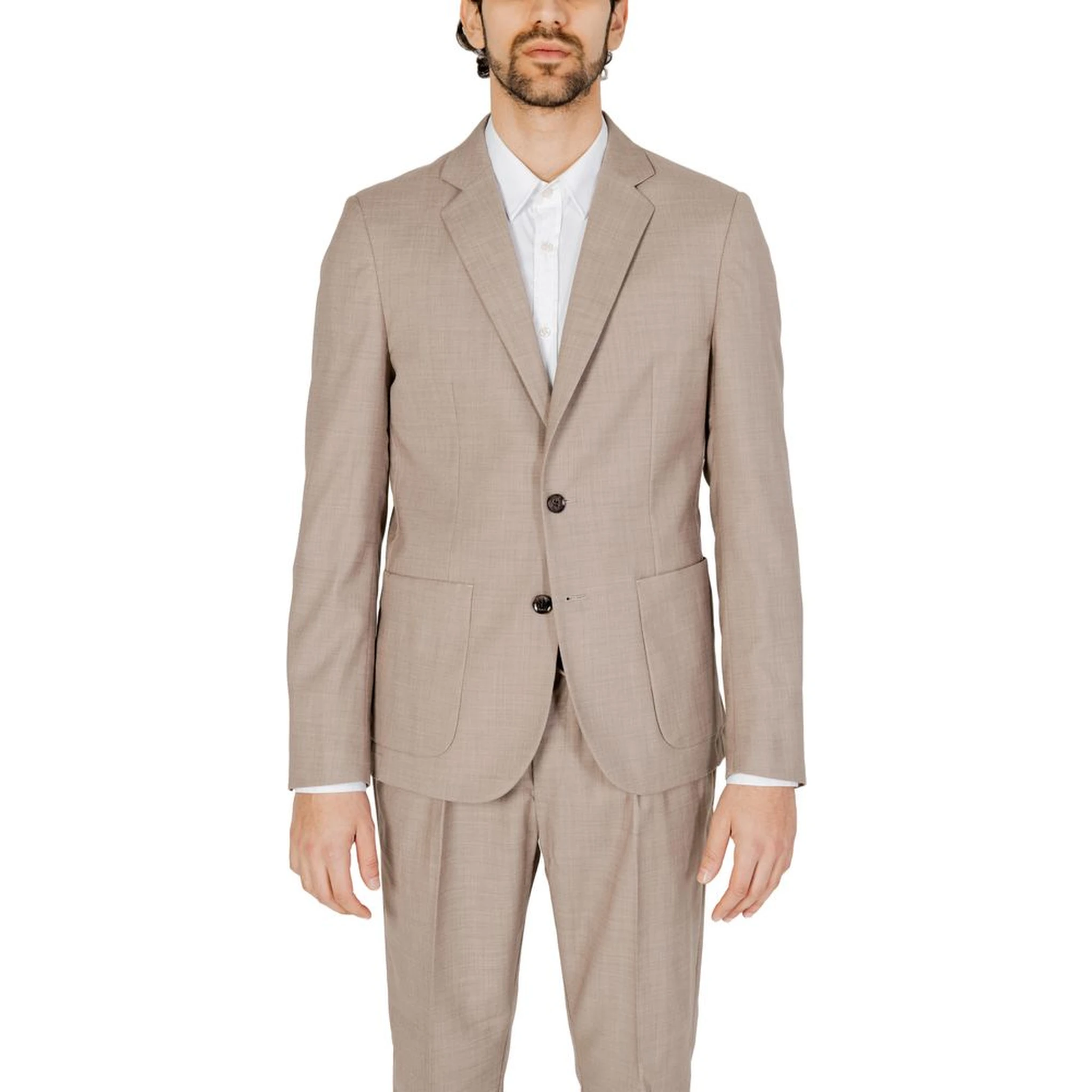 Beige Polyester Blazer