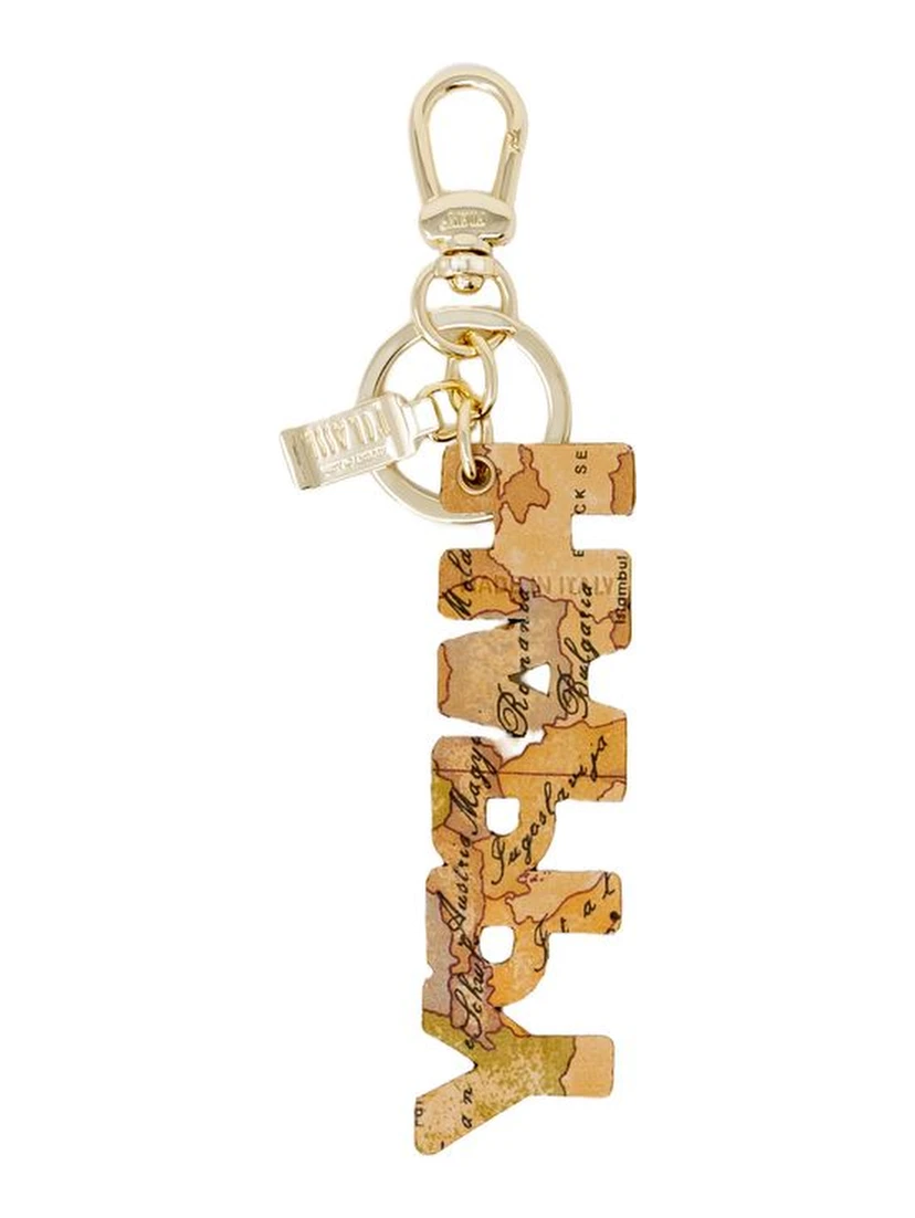 Beige Polyester Keychain