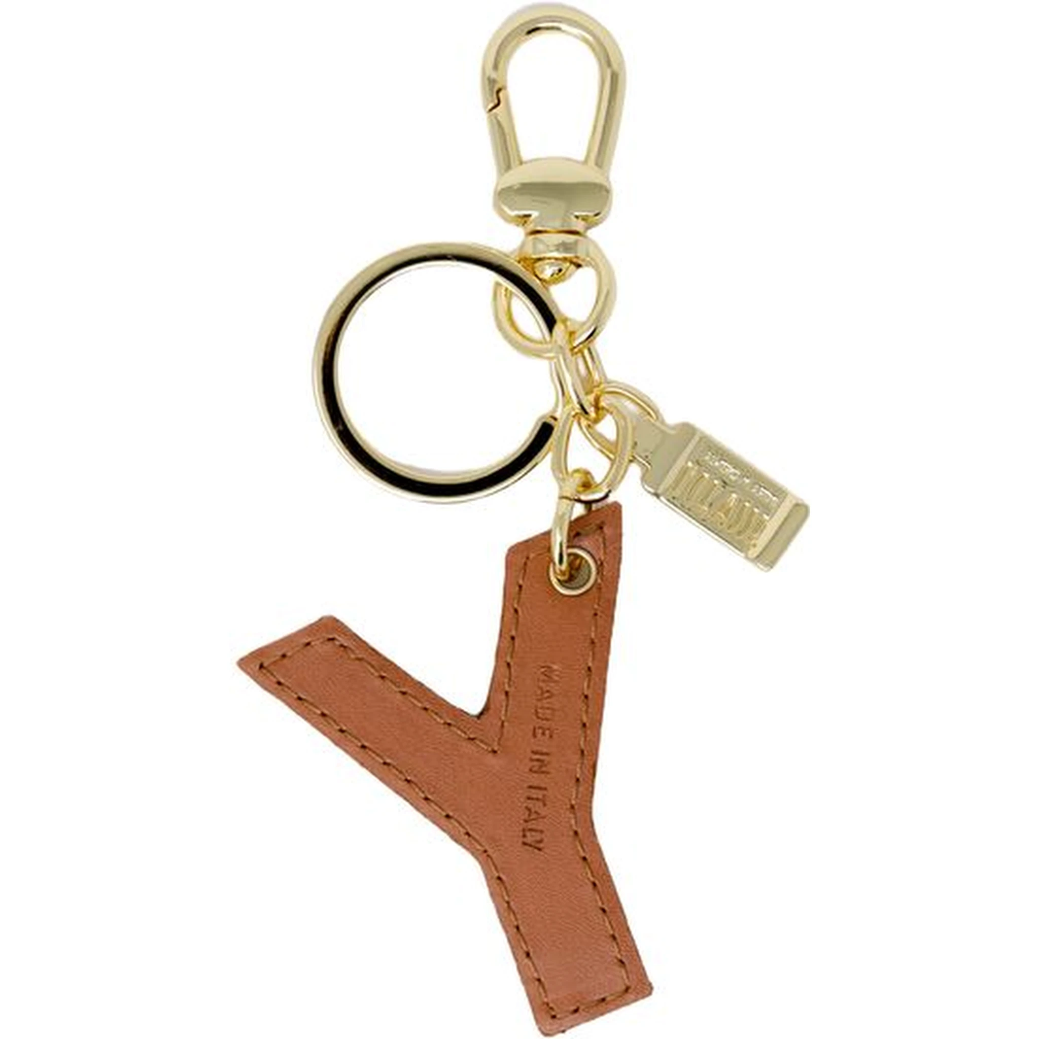 Beige Artificial Leather Keychain