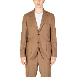 Beige Polyester Blazer