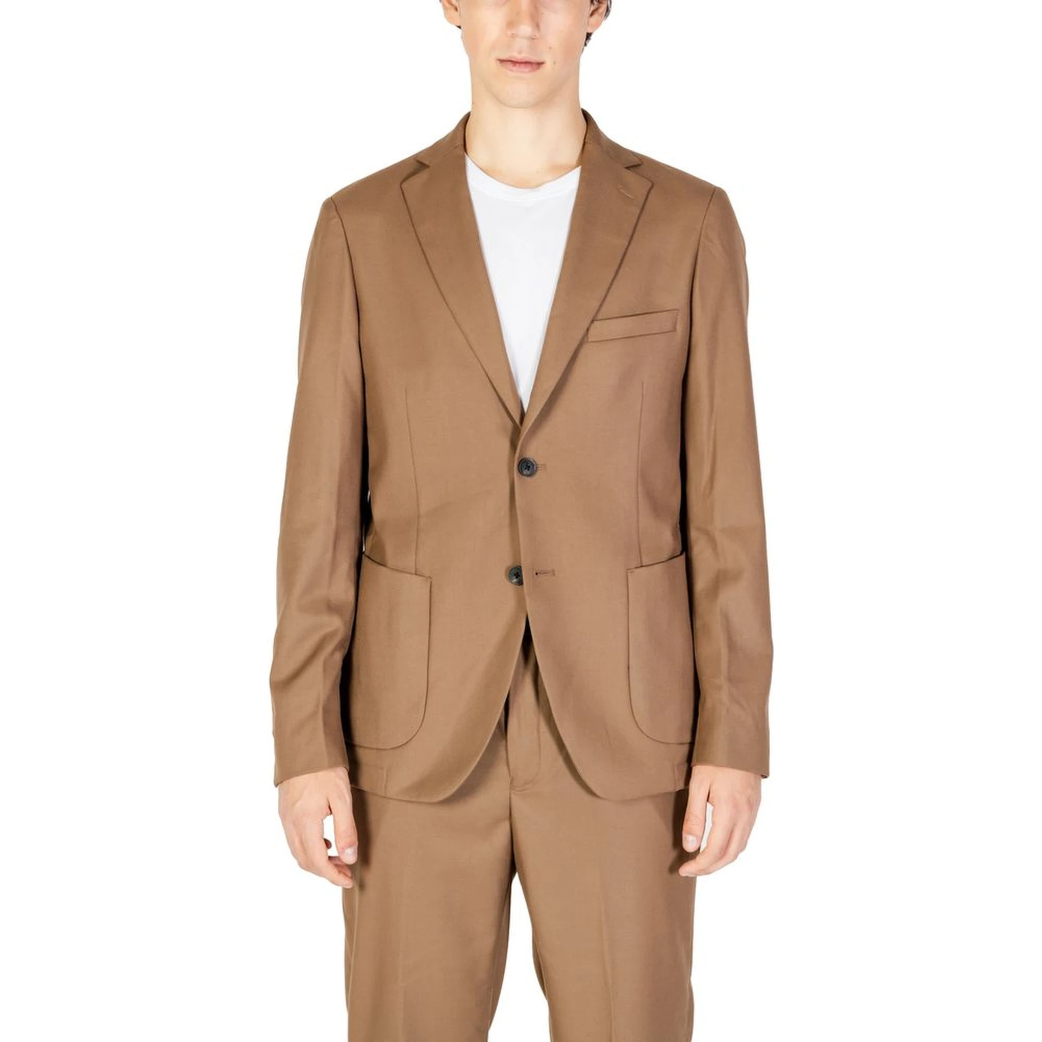Beige Polyester Blazer