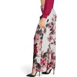 Bordeaux Polyester Casual Pants