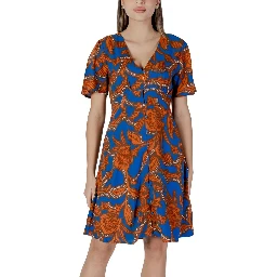 Blue Viscose Midi Dress