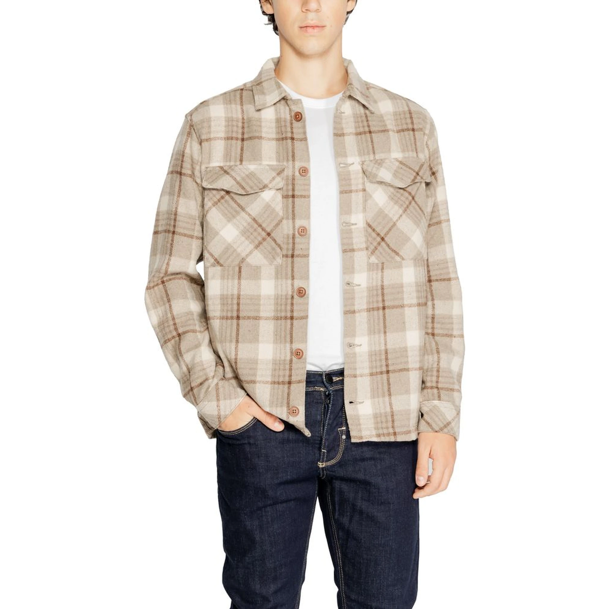 Beige Polyester Pattern Shirt