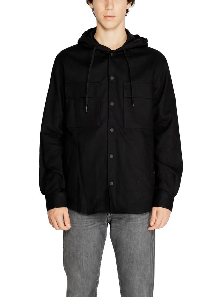Black Cotton Shell Jacket