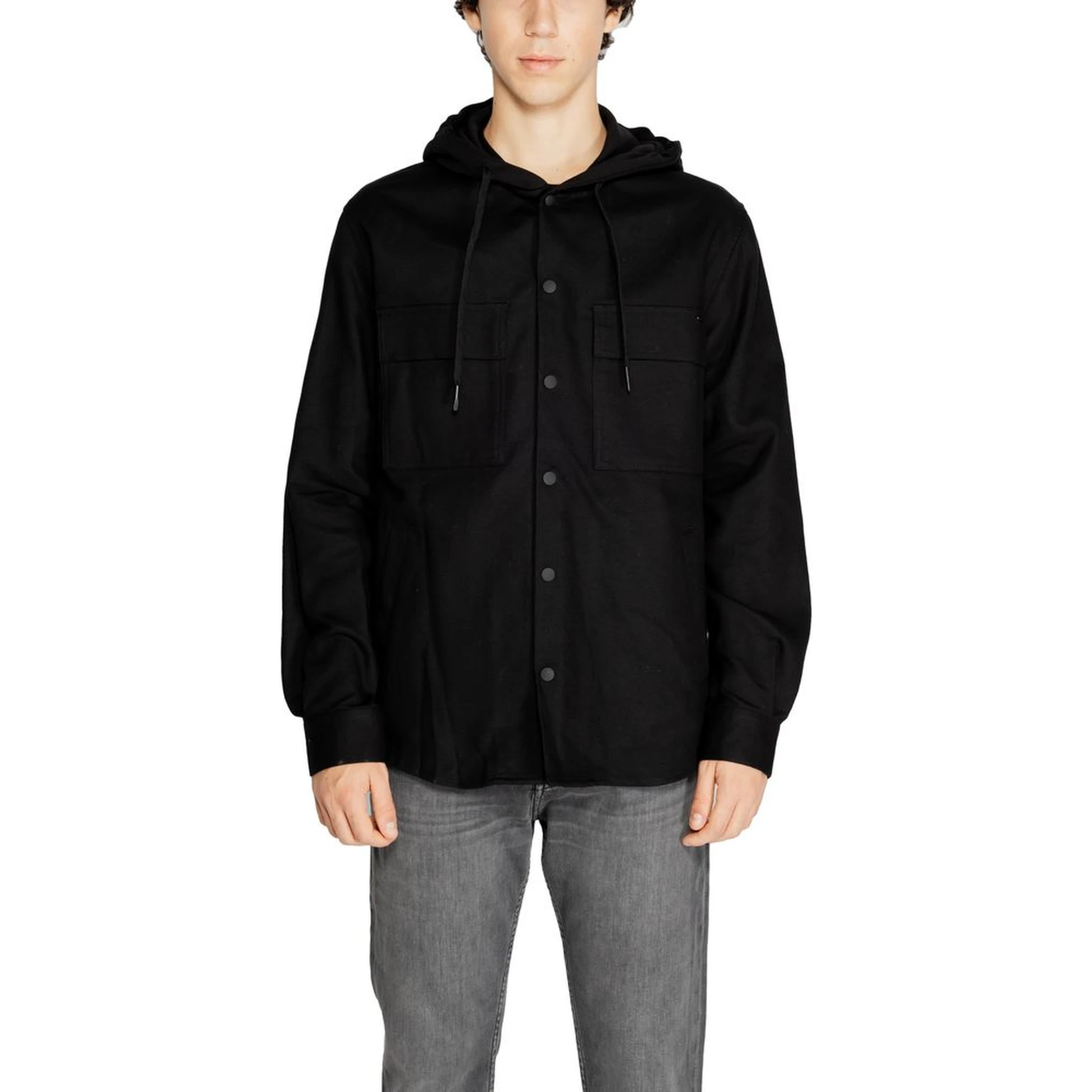 Black Cotton Shell Jacket