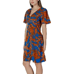 Blue Viscose Midi Dress