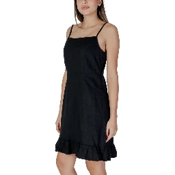 Black Linen Midi Dress