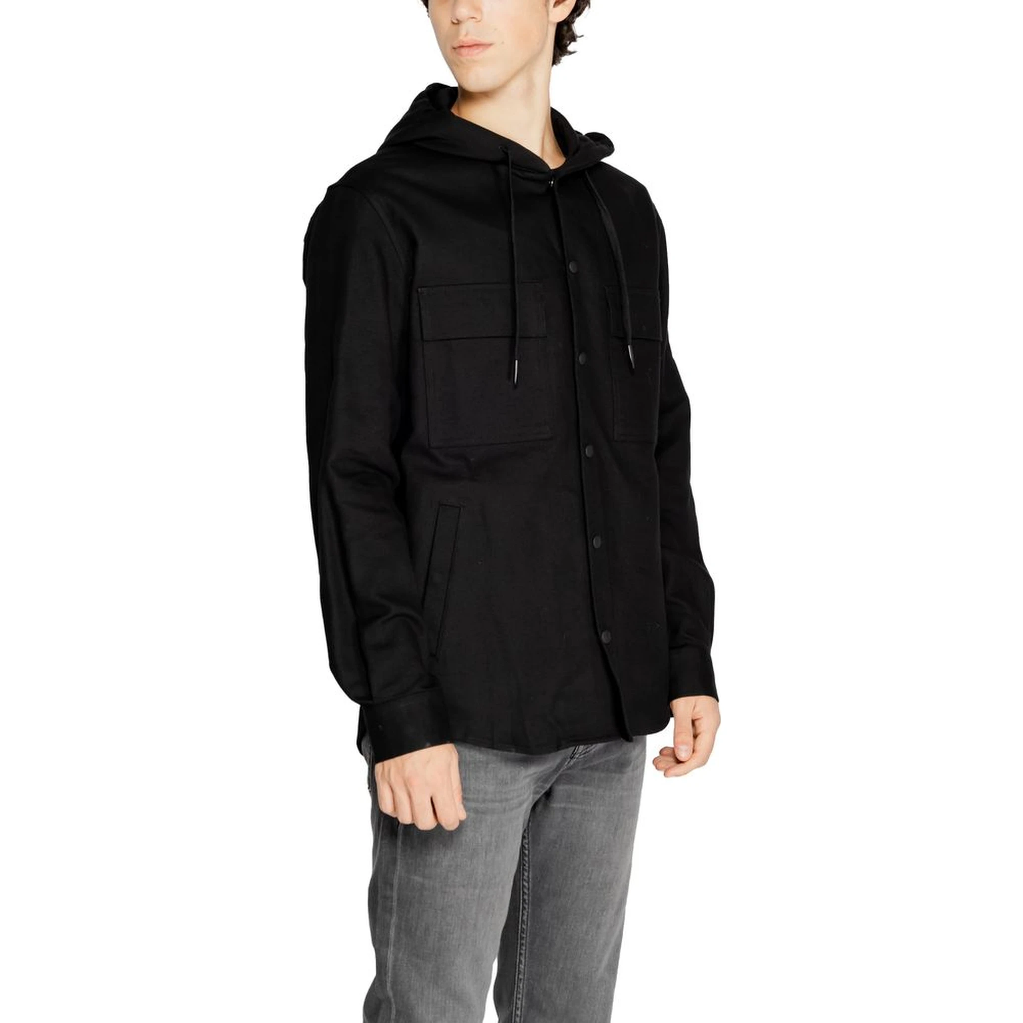 Black Cotton Shell Jacket