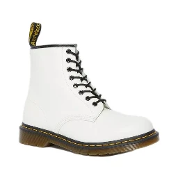 White Leather Lace-Up Boots