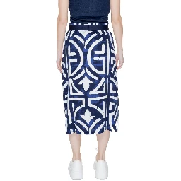 Blue Viscose Long Skirt
